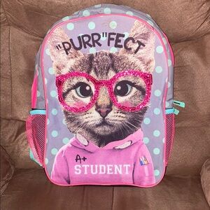 Purrfect Cat Backpack with Pink Accents